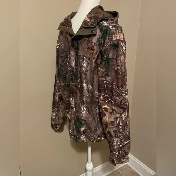 Realtree Camouflage Hunting Jacket Hooded Water Resistant Men's Size M